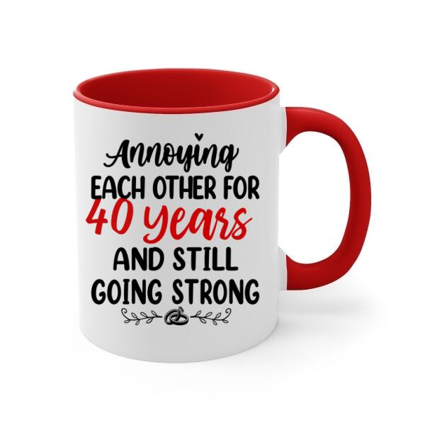 Older Couple Annoying Each Other For - Personalized Mug For Couples, Her, Him, Farmer, Anniversary