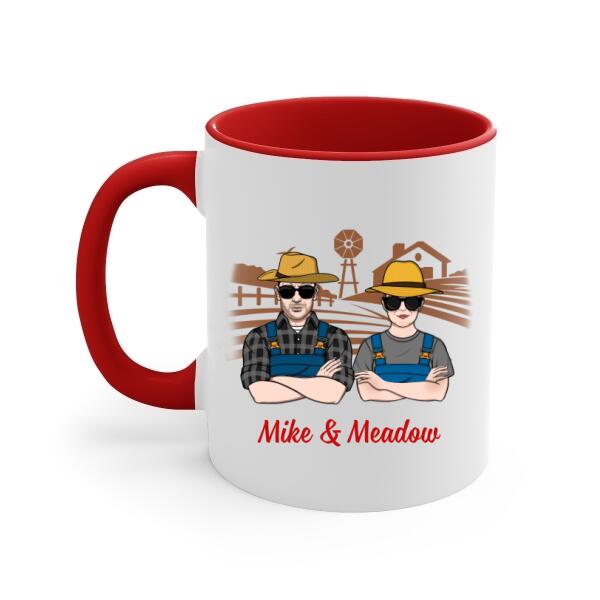 Older Couple Annoying Each Other For - Personalized Mug For Couples, Her, Him, Farmer, Anniversary