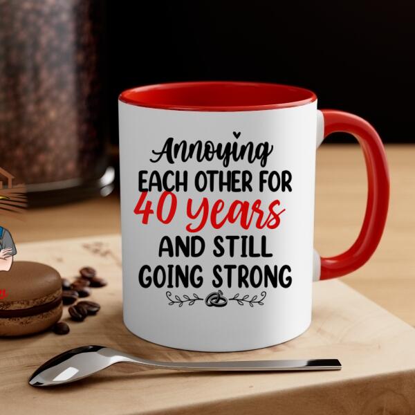 Older Couple Annoying Each Other For - Personalized Mug For Couples, Her, Him, Farmer, Anniversary