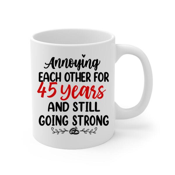 Older Couple Annoying Each Other For - Personalized Mug For Couples, Her, Him, Skiing, Anniversary