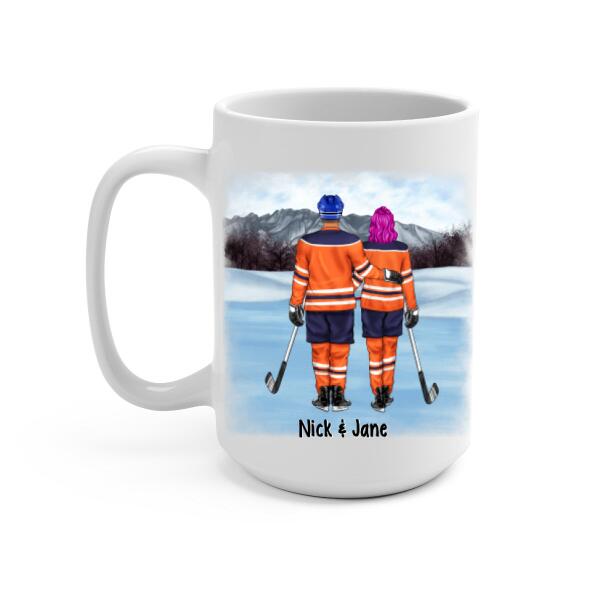 Hockey Partners For Life - Personalized Mug For Couples, Him, Her, Hockey