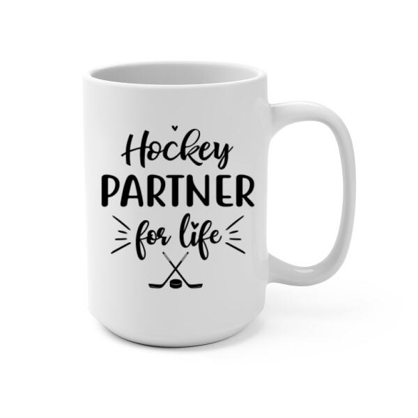 Hockey Partners For Life - Personalized Mug For Couples, Him, Her, Hockey