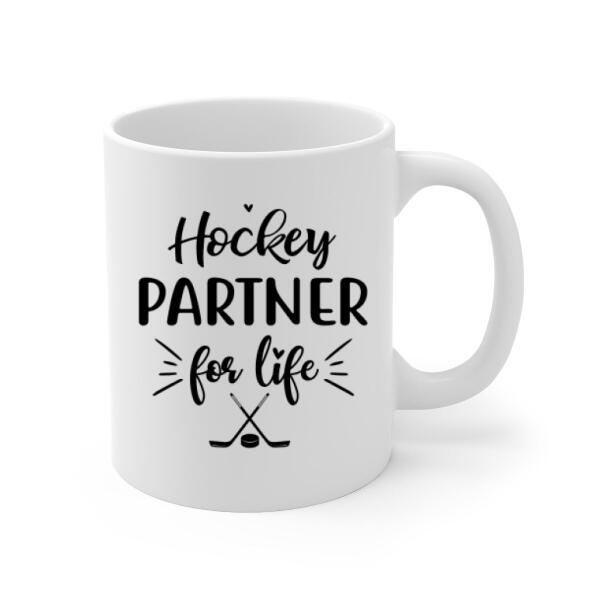 Hockey Partners For Life - Personalized Mug For Couples, Him, Her, Hockey