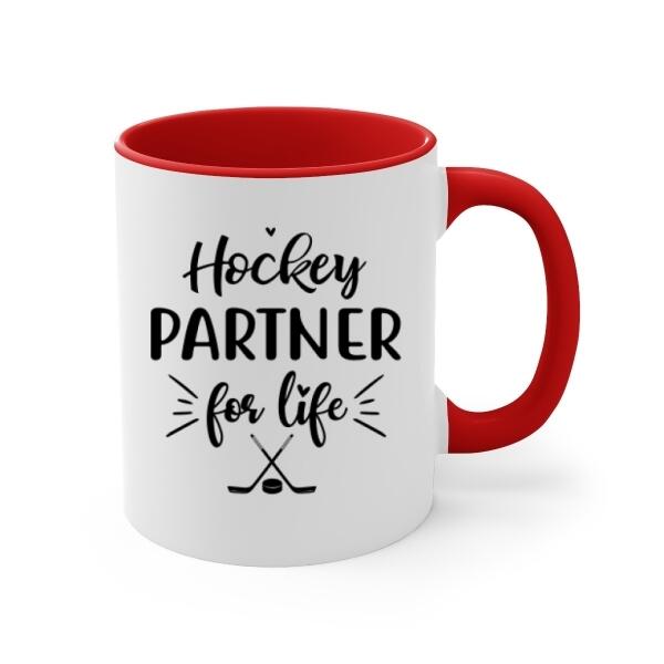 Hockey Partners For Life - Personalized Mug For Couples, Him, Her, Hockey