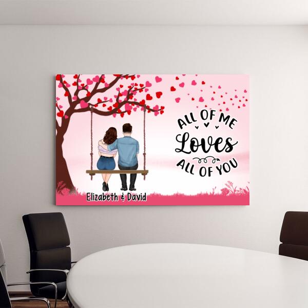 Couple Sitting On Tree Swing - Personalized Canvas For Him, For Her, Valentine's Day