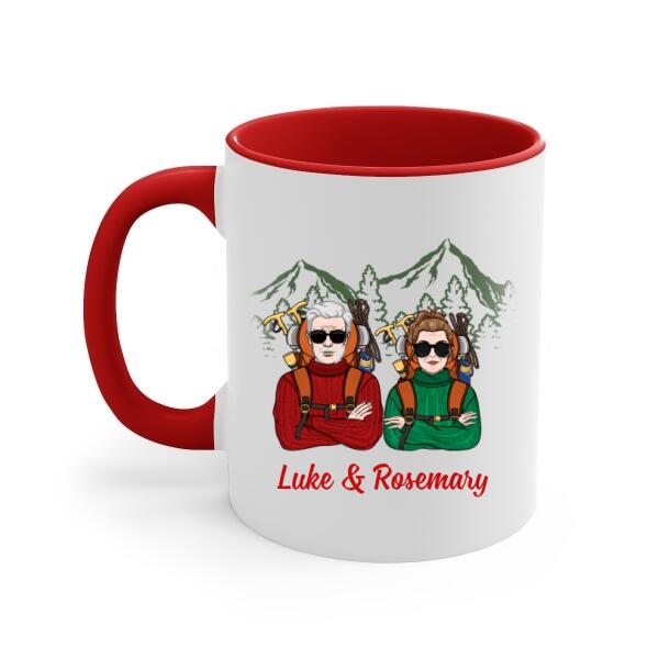 Older Couple Annoying Each Other For - Personalized Mug For Couples, Her, Him, Hiking, Anniversary