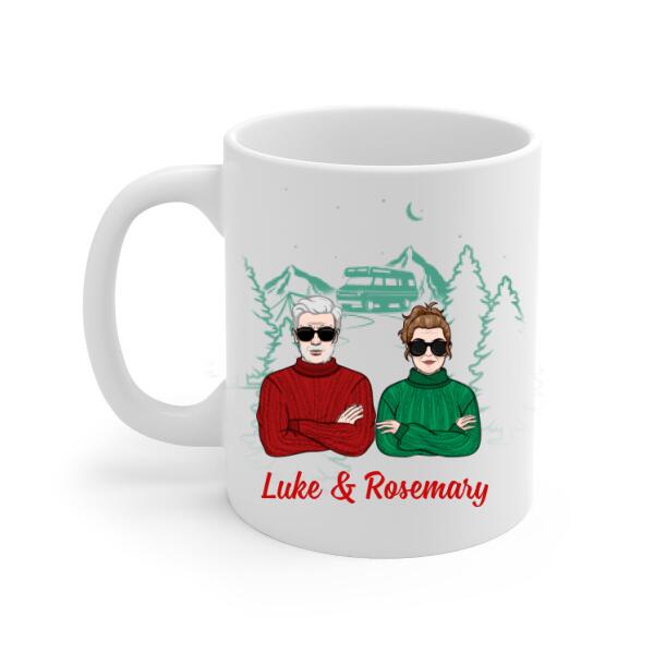 Older Couple Annoying Each Other For - Personalized Mug For Couples, Her, Him, Camping, Anniversary