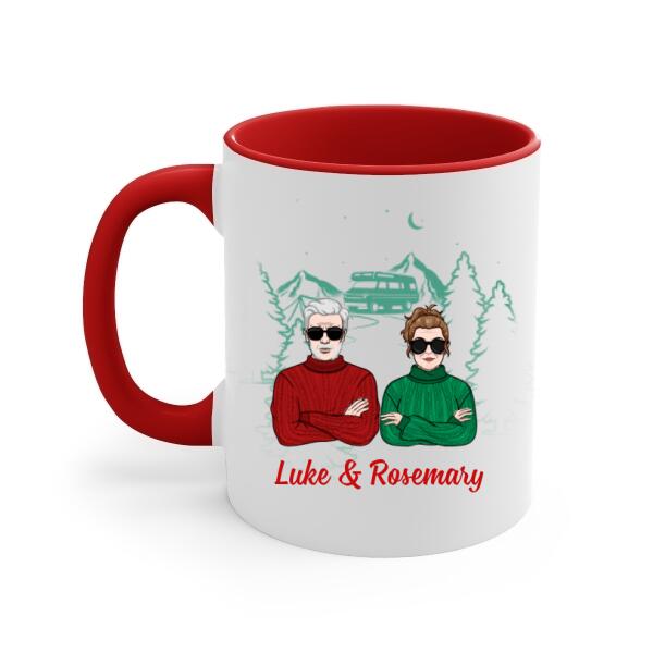 Older Couple Annoying Each Other For - Personalized Mug For Couples, Her, Him, Camping, Anniversary