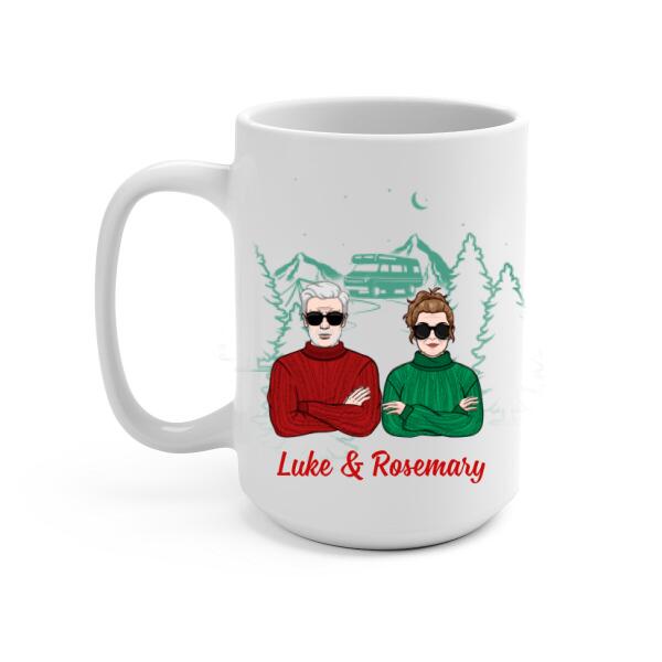 Older Couple Annoying Each Other For - Personalized Mug For Couples, Her, Him, Camping, Anniversary