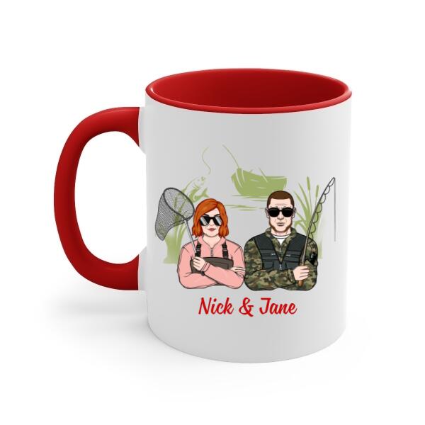 Older Couple Annoying Each Other For - Personalized Mug For Couples, Her, Him, Fishing, Anniversary