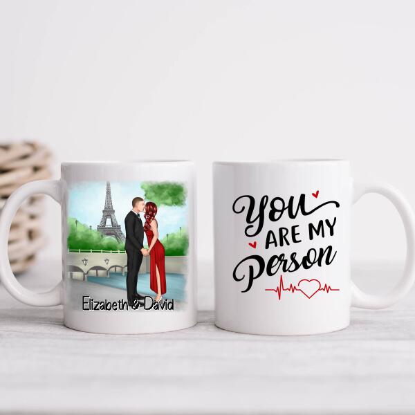 Eiffel Tower Beautiful Couple - Personalized Mug For Couples, Valentine's Day