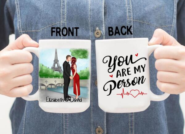 Eiffel Tower Beautiful Couple - Personalized Mug For Couples, Valentine's Day