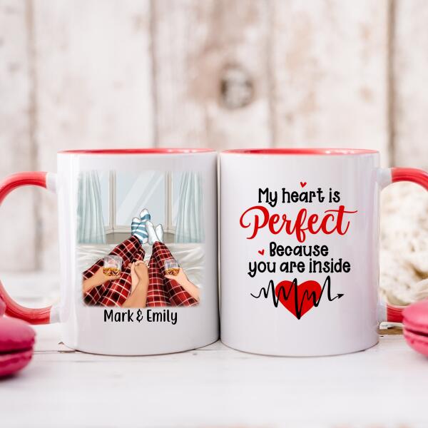 My Heart Is Perfect Because You Are Inside - Personalized Mug For Couples, Dog Lovers, Cat Lovers