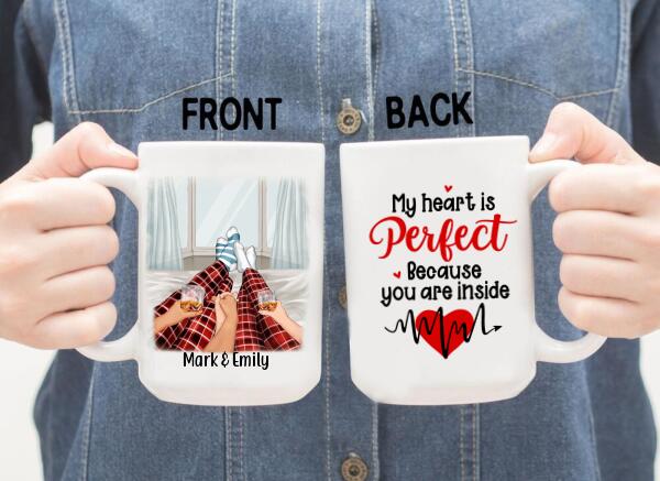 My Heart Is Perfect Because You Are Inside - Personalized Mug For Couples, Dog Lovers, Cat Lovers