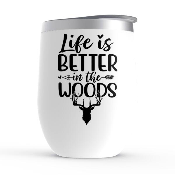 Personalized Wine Tumbler, Hunting Partners -Couple Friends And With Kids, Gift For Family, Gift For Hunters