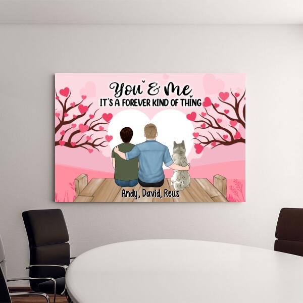 It's A Forever Kind Of Thing - Personalized Canvas For Couple, For Him, LGBT, Dog Lovers, Cat Lovers