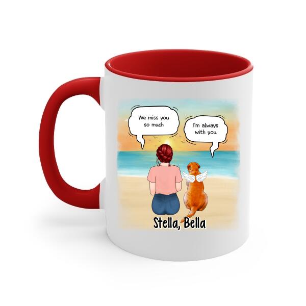 Up To 4 Dogs In Conversation With Dog Mom - Custom Mug For Dog Mom, Memorial