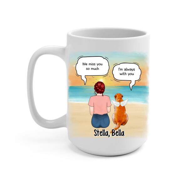 Up To 4 Dogs In Conversation With Dog Mom - Custom Mug For Dog Mom, Memorial