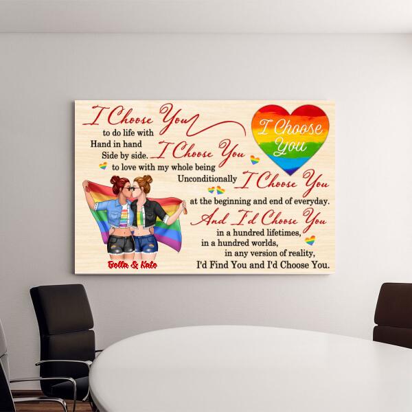 LGBT Couple I Choose You - Personalized Canvas For Her, For Him, LGBT