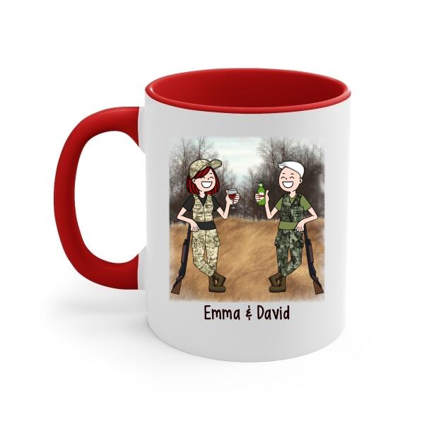 I Asked God For A Hunting Partner - Personalized Mug For Couples, Friends, Hunting