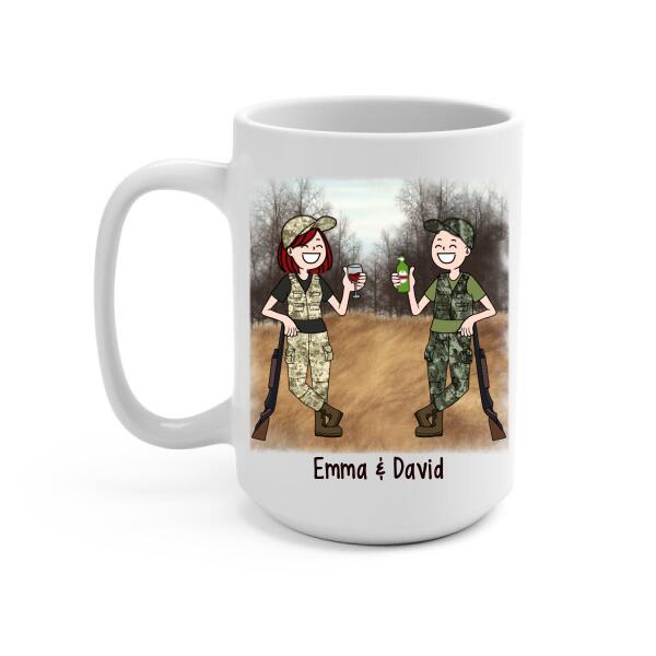 I Asked God For A Hunting Partner - Personalized Mug For Couples, Friends, Hunting