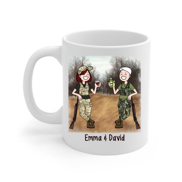 I Asked God For A Hunting Partner - Personalized Mug For Couples, Friends, Hunting