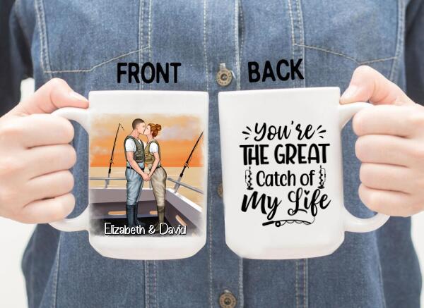 Fishing Partners For Life - Personalized Mug For Couples, Fishing