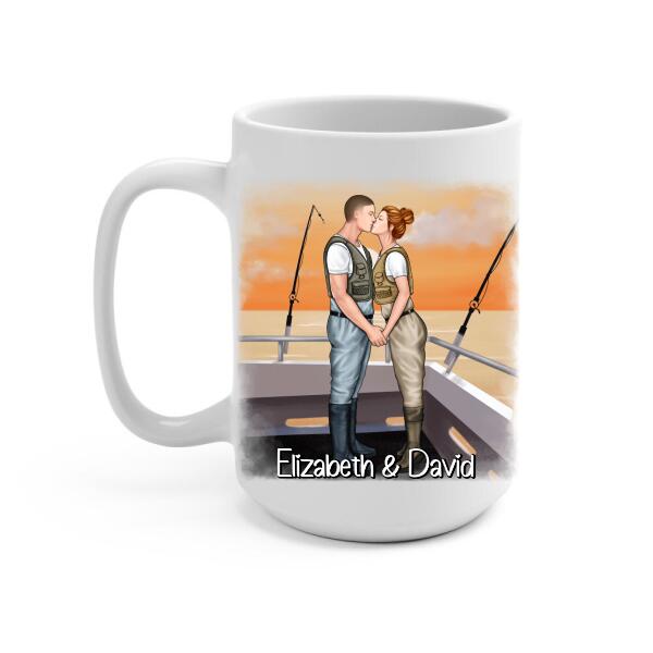 Fishing Partners For Life - Personalized Mug For Couples, Fishing