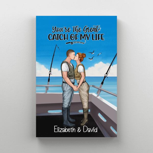 Fishing Partners For Life - Personalized Canvas For Couples, Fishing