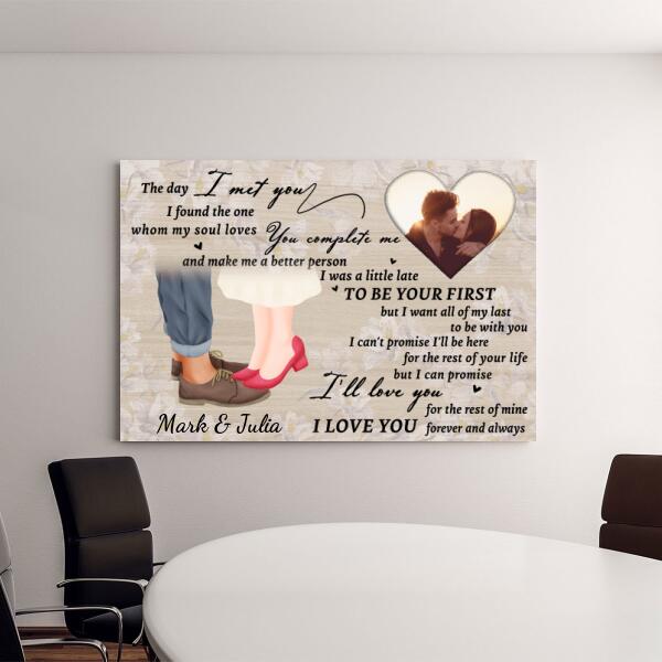 The Day I Met You - Custom Canvas Photo Upload For Couples, Him, Her, Anniversary