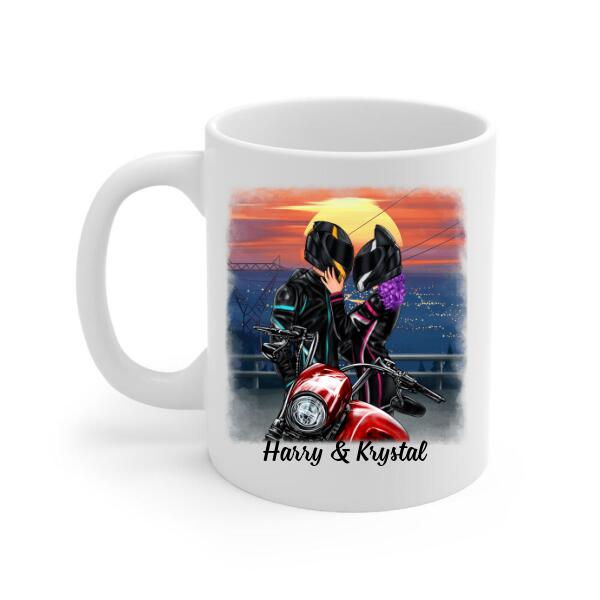 You Make My Heart Go Vrooom - Personalized Mug For Couples, Him, Her, Motorcycle Lovers