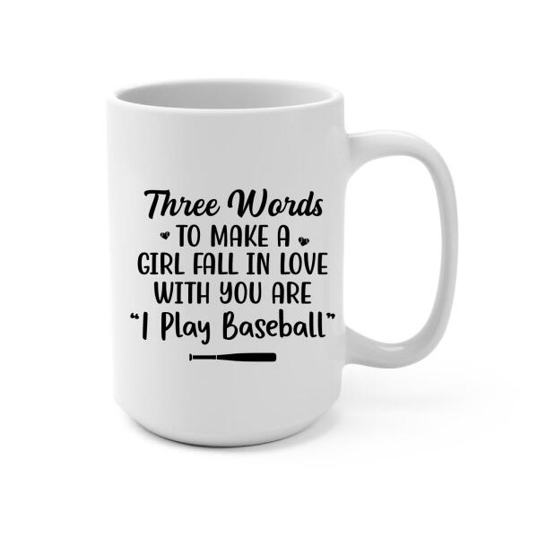 My Boyfriend Loves To Play Baseball - Personalized Mug For Couples, Him, Her, Baseball