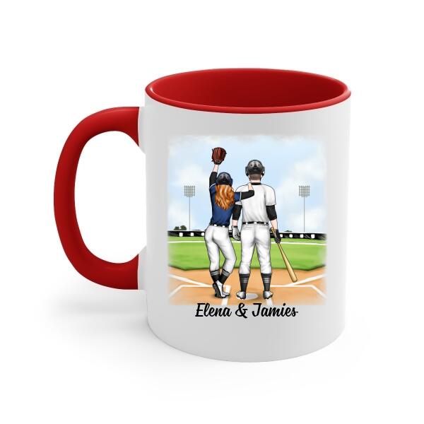 My Boyfriend Loves To Play Baseball - Personalized Mug For Couples, Him, Her, Baseball