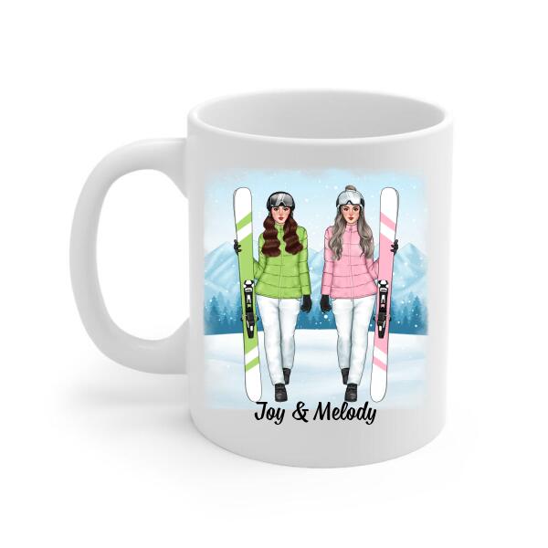 Skiing Partners Forever - Personalized Mug For Friends, For Her, Skiing