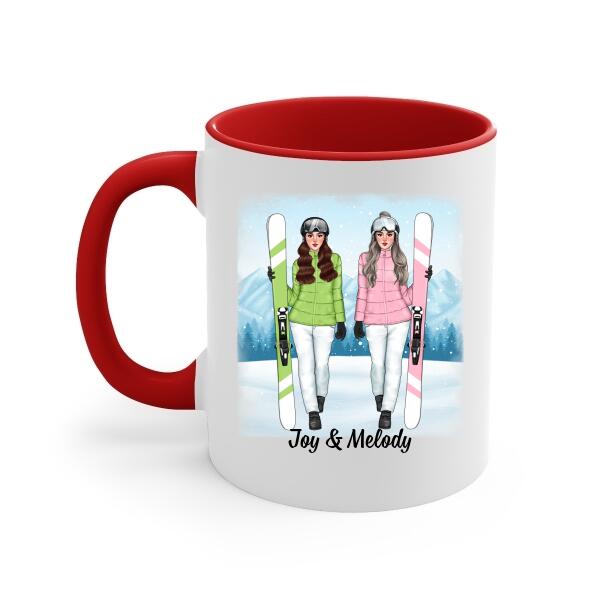 Skiing Partners Forever - Personalized Mug For Friends, For Her, Skiing