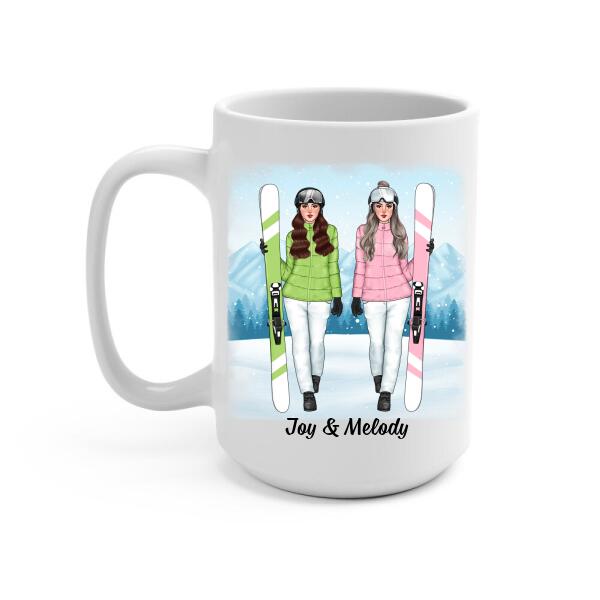 Skiing Partners Forever - Personalized Mug For Friends, For Her, Skiing