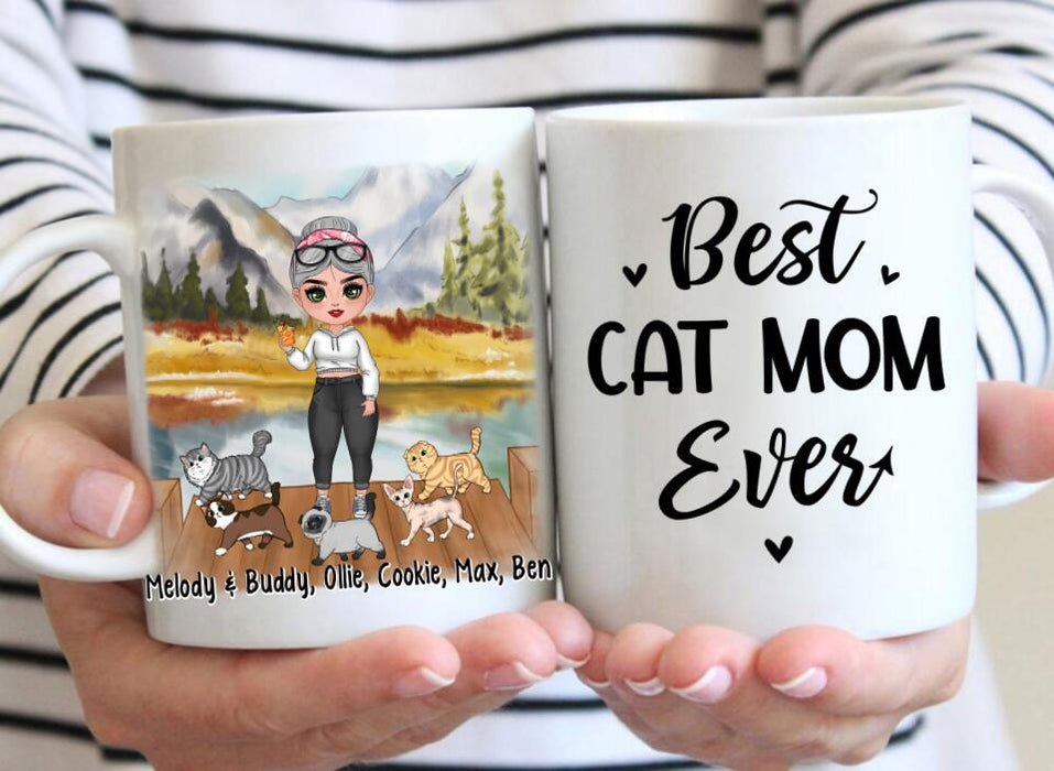 Best Cat Mom Ever - Personalized Mug For Cat Lovers, Chibi