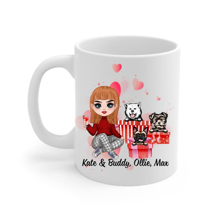 My Valentine Has Four Legs and a Tail - Personalized Gifts Custom Dog Mug for Dog Mom, Dog Lovers