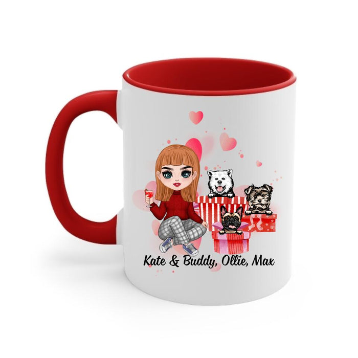 My Valentine Has Four Legs and a Tail - Personalized Gifts Custom Dog Mug for Dog Mom, Dog Lovers