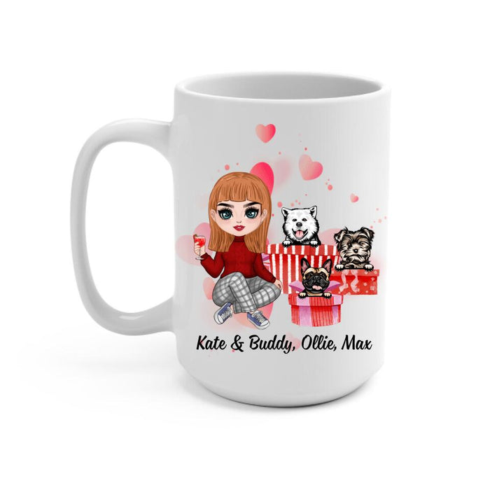 My Valentine Has Four Legs and a Tail - Personalized Gifts Custom Dog Mug for Dog Mom, Dog Lovers