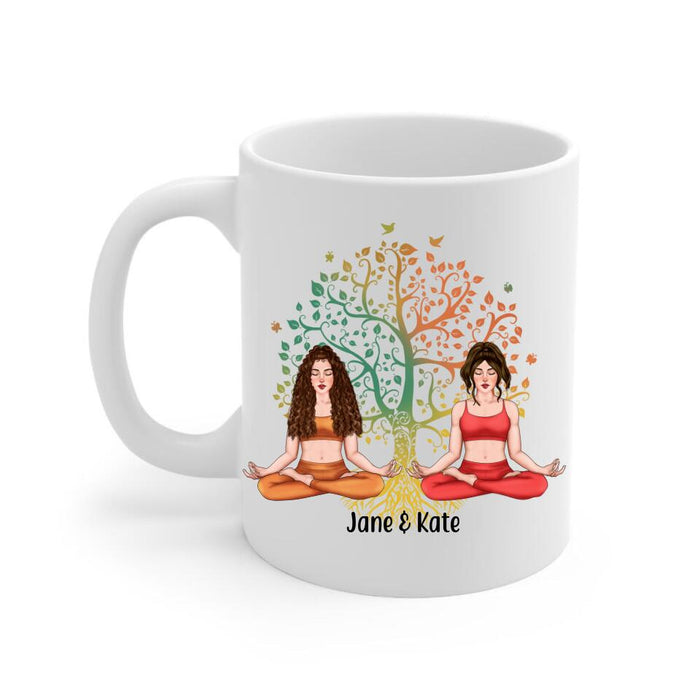 Yoga With Besties Always Together - Personalized Mug For Friends, For Her, Yoga