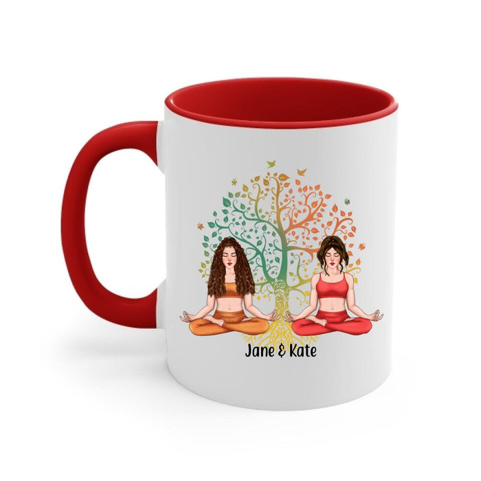 Yoga With Besties Always Together - Personalized Mug For Friends, For Her, Yoga