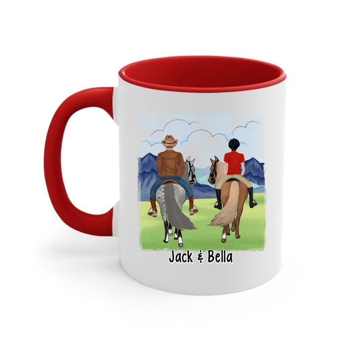 God Blessed The Broken Road - Personalized Mug For Couples, For Her, For Him, Horse Lovers