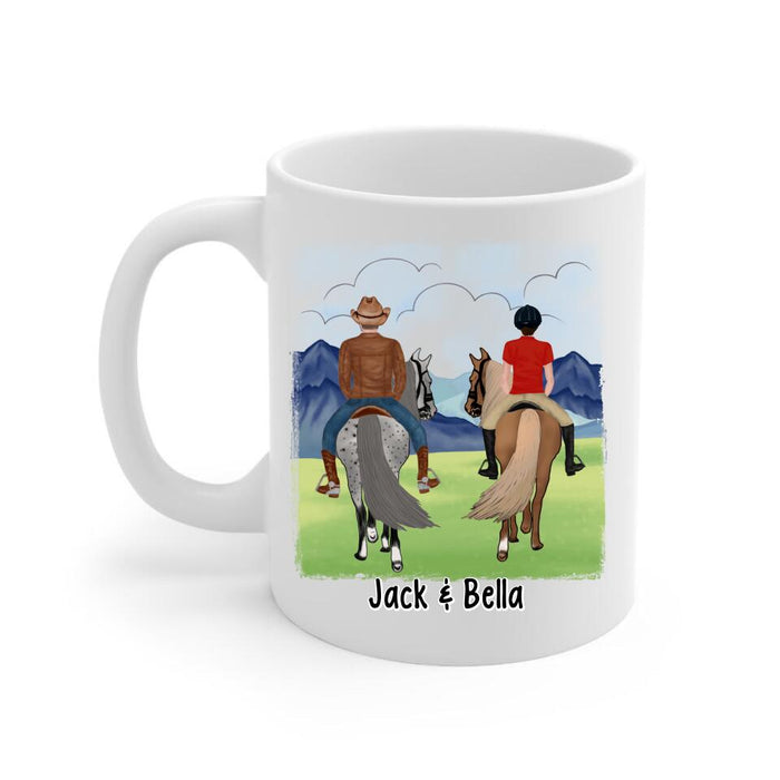 God Blessed The Broken Road - Personalized Mug For Couples, For Her, For Him, Horse Lovers