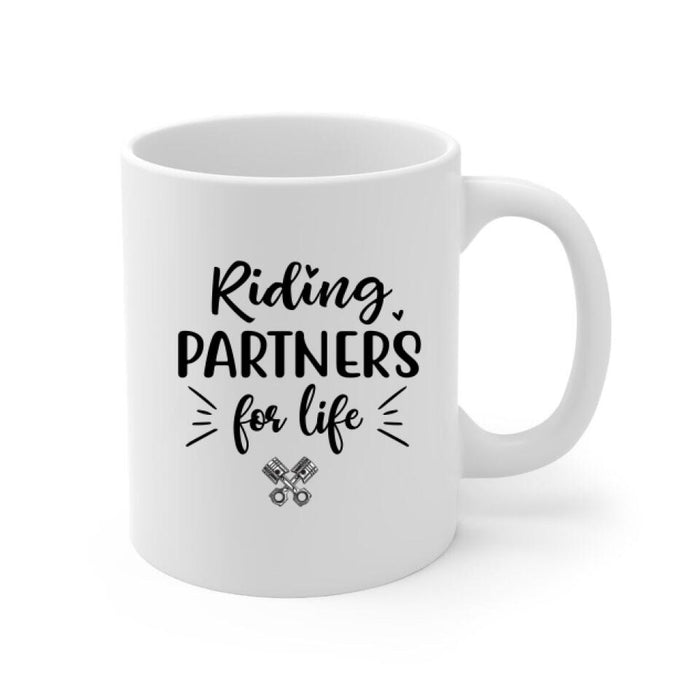 Couple & Friends On Motorcycle - Personalized Mug For Couples, Friends, Him, Her, Motorcycle Lovers