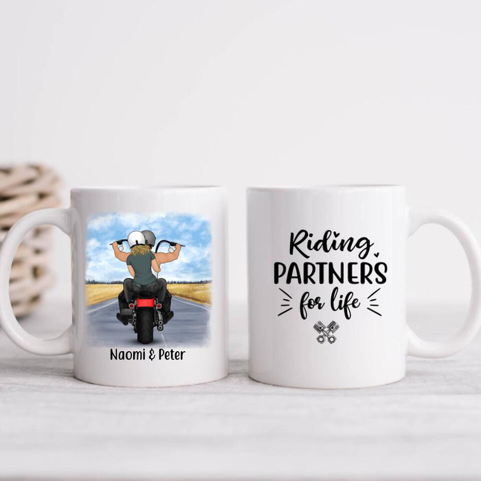 Couple & Friends On Motorcycle - Personalized Mug For Couples, Friends, Him, Her, Motorcycle Lovers