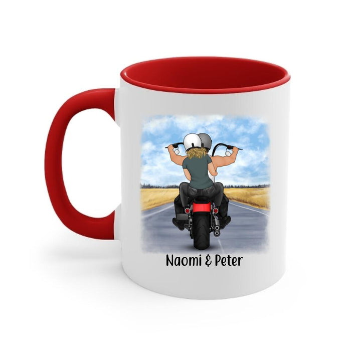 Couple & Friends On Motorcycle - Personalized Mug For Couples, Friends, Him, Her, Motorcycle Lovers