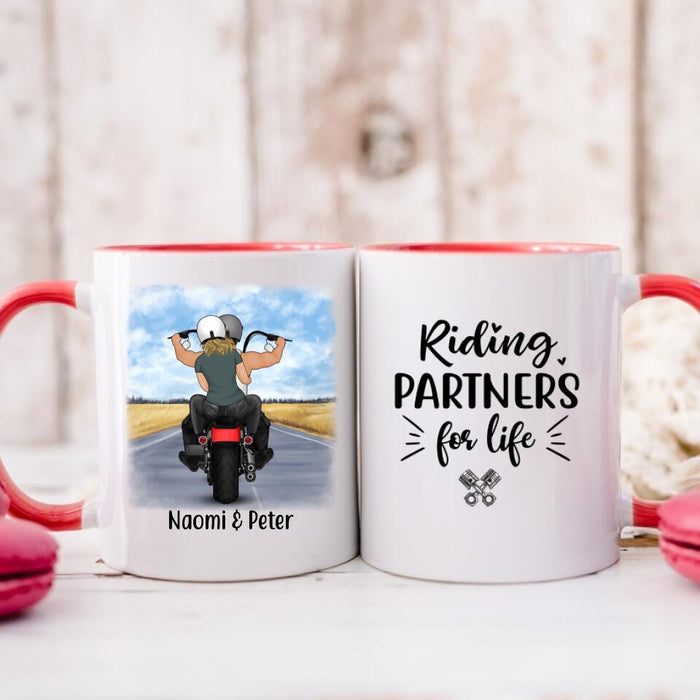 Couple & Friends On Motorcycle - Personalized Mug For Couples, Friends, Him, Her, Motorcycle Lovers