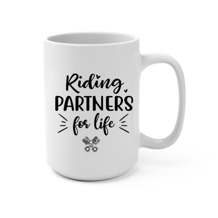 Couple & Friends On Motorcycle - Personalized Mug For Couples, Friends, Him, Her, Motorcycle Lovers