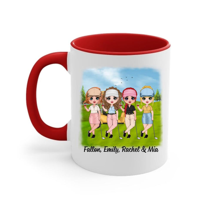 Up To 4 Chibi We're More Than Just Golf Friends - Personalized Mug For Her, Friends, Sister, Golf